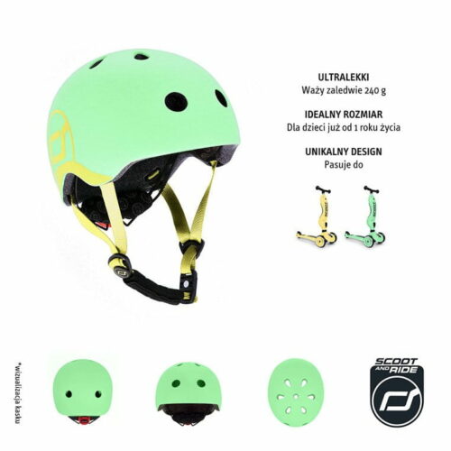 Scoot & Ride - Kask XXS-S dla dzieci 1-5 lat - Kiwi - obrazek 2