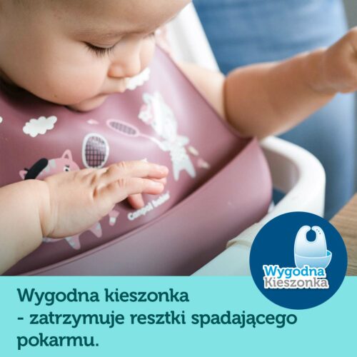 Canpol babies śliniak silikonowy z kieszonką BONJOUR PARIS beżowy - obrazek 4