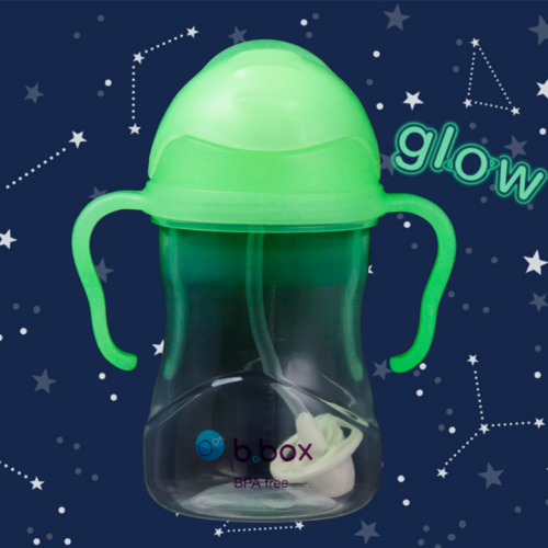 b.box bidon ze słomką 240ml, Glow in the dark