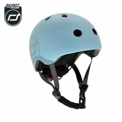 SCOOTANDRIDE Kask S-M dla dzieci 3+ Steel