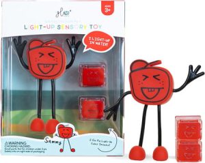 Glo Pals, Postać do kąpieli Sammy - zestaw z dwiema kostkami sensorycznymi świecącymi w wodzie