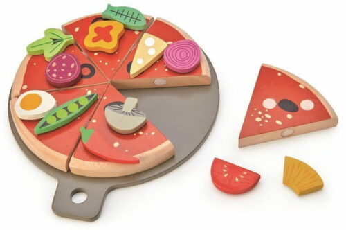 Drewniana pizza z dodatkami na rzepy, Tender Leaf Toys - obrazek 2