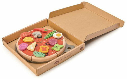 Drewniana pizza z dodatkami na rzepy, Tender Leaf Toys - obrazek 3