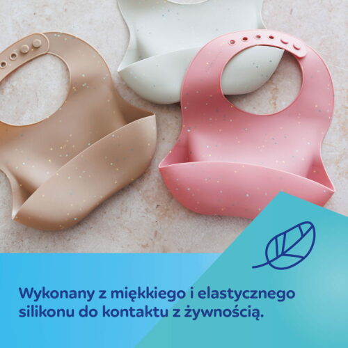 Śliniak silikonowy Canpol babies z kieszonką - obrazek 4