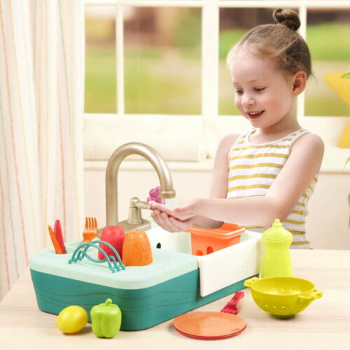 Best Toys Splash-n-Scrub Sink – ZLEW z DZIAŁAJĄCYM KRANEM i akcesoriami - obrazek 2