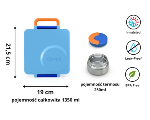 OMIE OMIEBOX lunch box z termosem, Blue Sky - obrazek 3