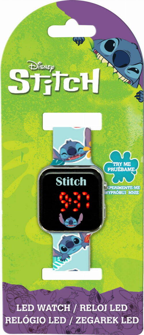 Zegarek LED z kalendarzem Stitch