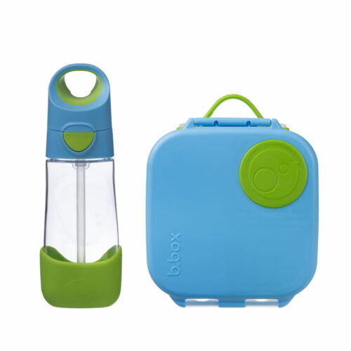 Zestaw Mini Lunchbox + Butelka tritanowa ze słomką 450 ml, Ocean Breeze, b.box - obrazek 3