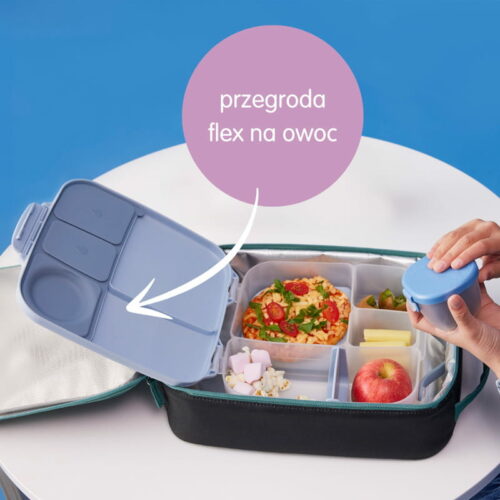 B.box Lunchbox dla dzieci do szkoły - szczelna śniadaniówka z przegródkami i wkładem chłodzącym Midnight - obrazek 9