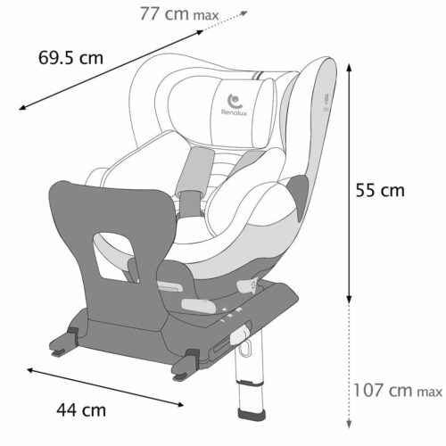 Fotelik Obrotowy Renolux Gaia OCEAN i-Size (40-105 cm) z Softness® - obrazek 8