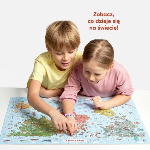 Puzzle CzuCzu 300 el. Odkrywcy Mapa Świata Bright Junior Media - obrazek 5