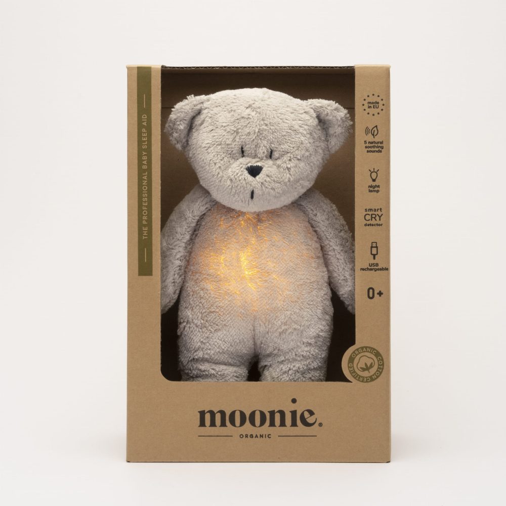 MOONIE 2.0 GRAY - SZUMIĄCY MIŚ ORGANIC Z LAMPKĄ 1