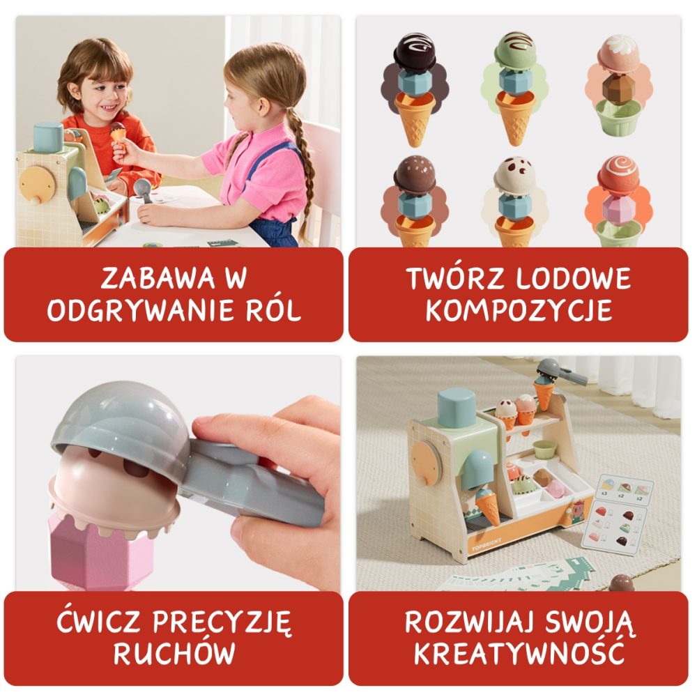 Zabawka edukacyjna duża lodziarnia 36m+, Topbright1