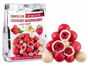 MIXIT Liofilizowane maliny w czekoladzie do kieszeni