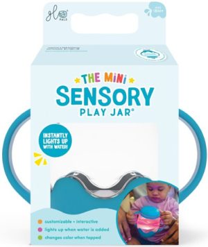 Glo Pals, Mini słoik sensoryczny, świecący do napełnienia wodą, kolor niebieski