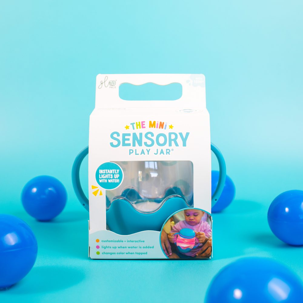 Glo Pals, CASE x3 Mini słoik sensoryczny, świecący do napełnienia wodą, kolor niebieski2