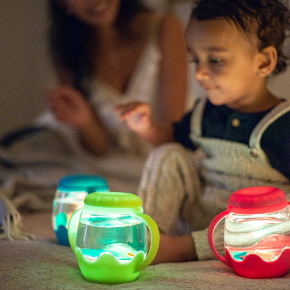 Glo Pals, CASE x3 Mini słoik sensoryczny, świecący do napełnienia wodą, kolor niebieski7