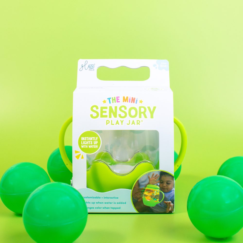 Glo Pals, CASE x3 Mini słoik sensoryczny, świecący do napełnienia wodą, kolor zielony1