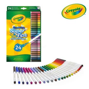 Crayola Super Tips Flamastry mazaki dla dzieci zmywalne 24szt.