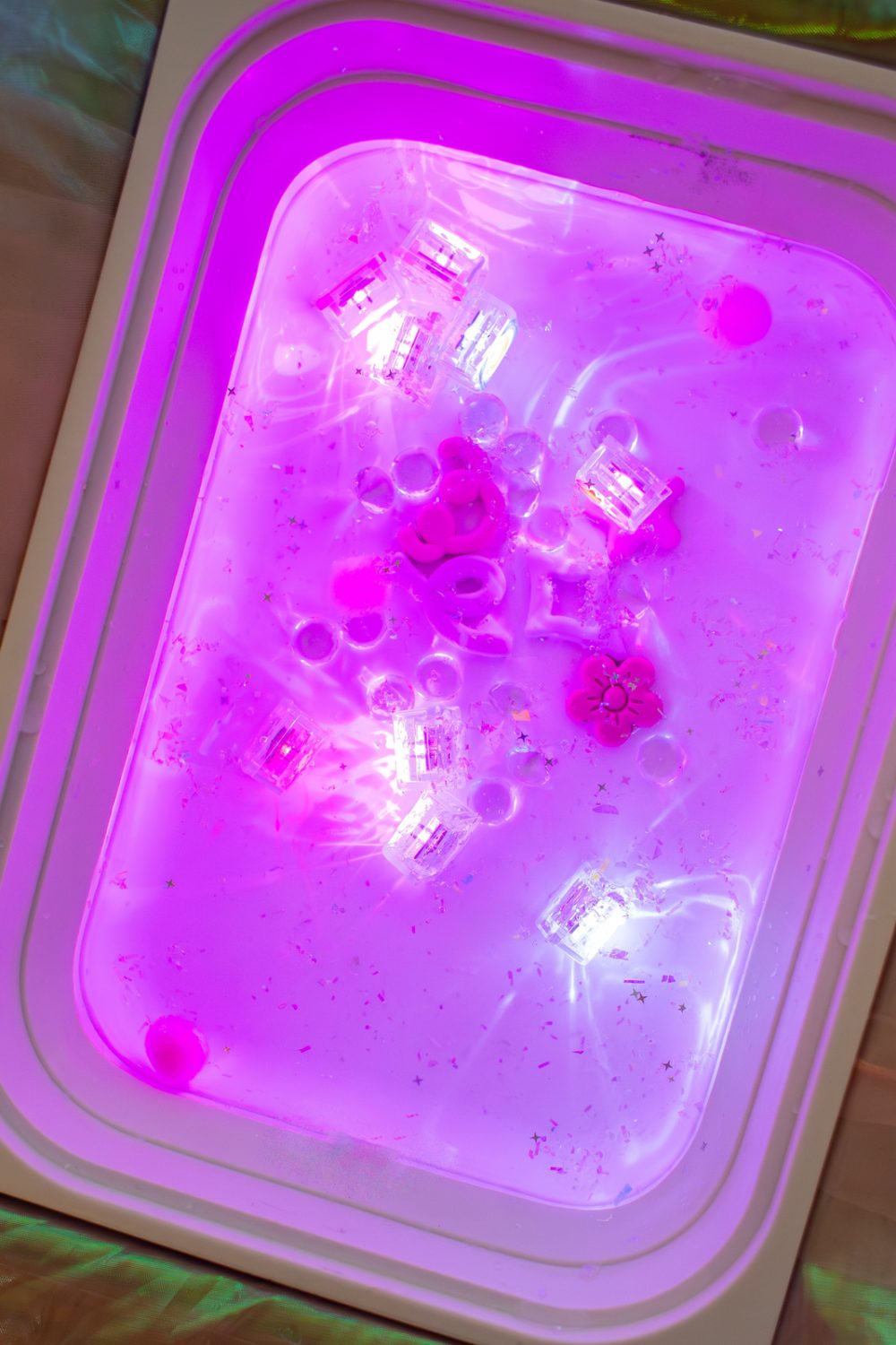Glo Pals, CASE x5 IDA Kostki sensoryczne świecące w wodzie Księżniczka - zabawka kąpielowa, kolor różowy3