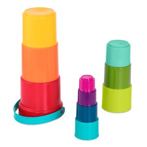Battat Stack up Cups – zestaw kubełków do piętrowania, z wiaderkiem
