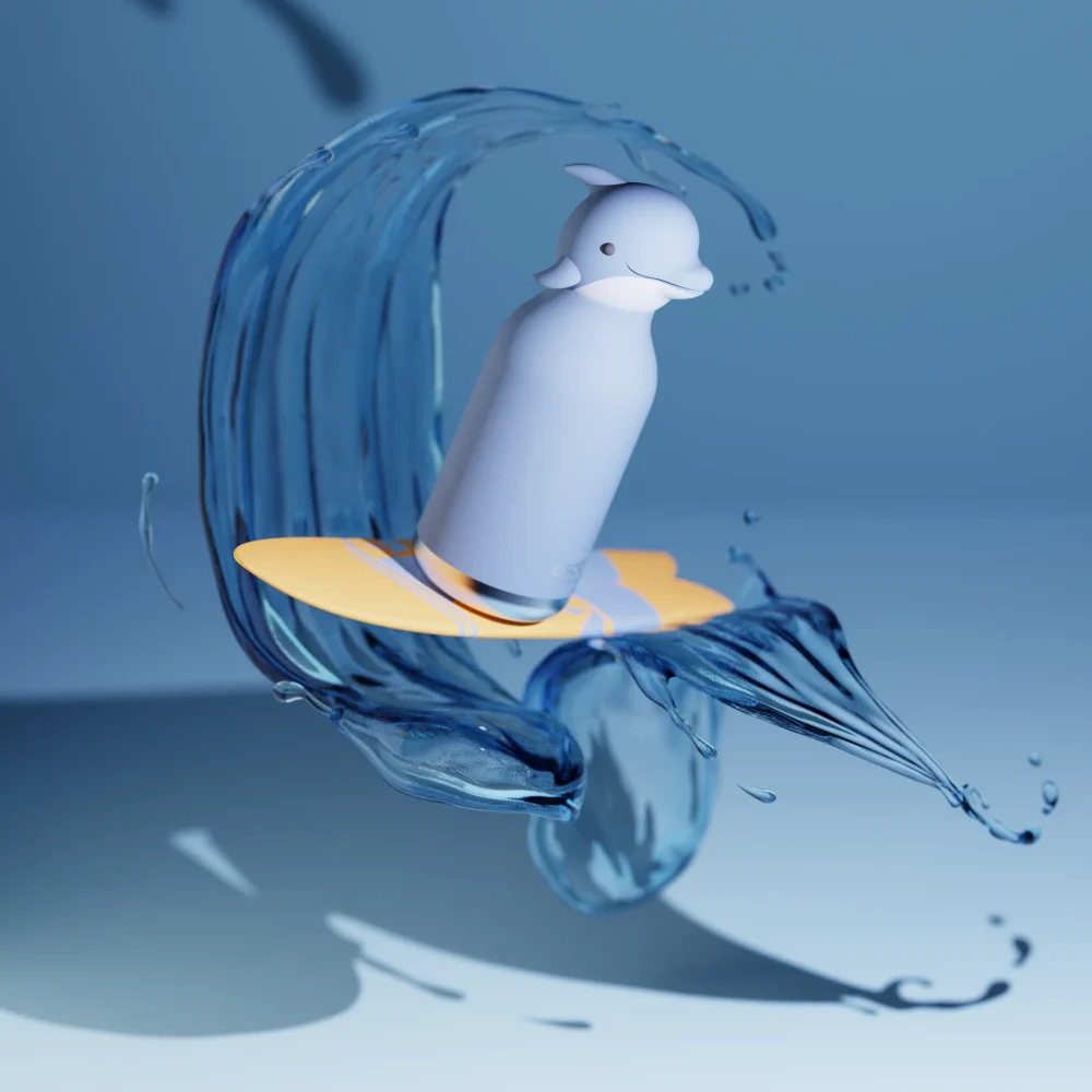 Butelka termiczna ze słomką Bestie Asobu – Delfin 460 ml3