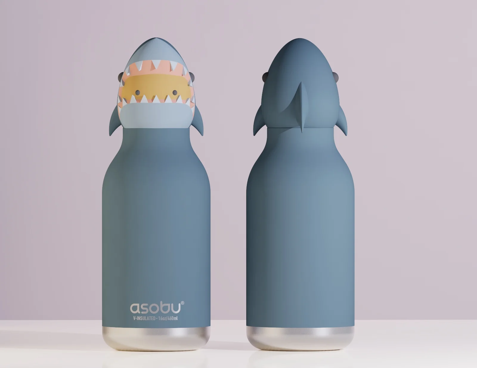 Butelka termiczna ze słomką Bestie Asobu – Rekin 460 ml - obrazek 4