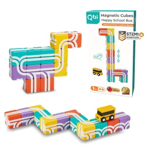 Klocki magnetyczne Qbi Happy School Bus: Kreatywne klocki do układania