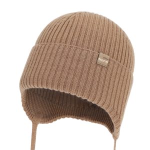 AGBO Czapka jesienna, wiosenna dla chłopca, 100% wełniana merino, camel Fenaro 44-46