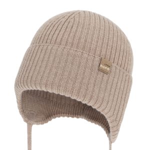 AGBO Czapka jesienna, wiosenna dla chłopca, 100% wełniana merino, beżowa Fenaro 40-42