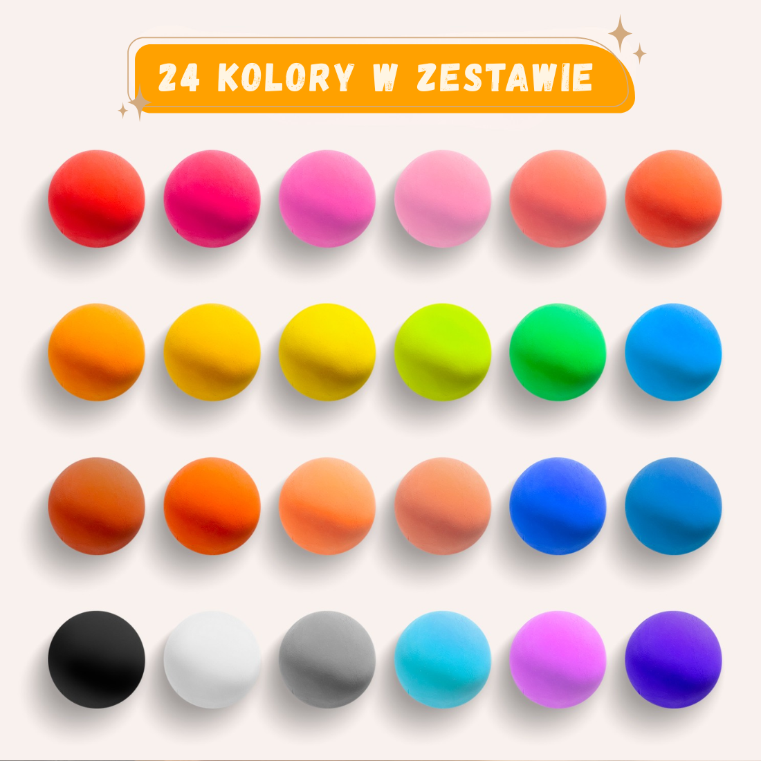 Jarmelo Masa Plastyczna Naturalna w Pudełku – 24 kolory, deska do modelowania z 4 narzędziami, darmowa aplikacja, 3+ - obrazek 2