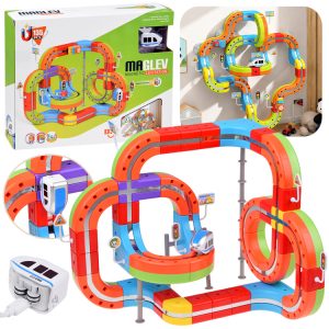 KLOCKI MAGNETYCZNE Tor magnetyczny dla pociągów - 135ele kolejka