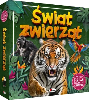 AWM KSIĄŻKA 3D ŚWIAT ZWIERZĄT KSIĄŻKA Z RUCHOMYMI ELEMENTAMI I OKIENKAMI POP-UP