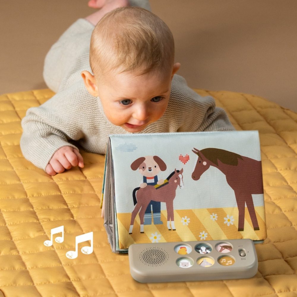 Muzyczna Książeczka Sensoryczna Farma – Zabawka Rozwojowa na Czas na Brzuszku Taf Toys4