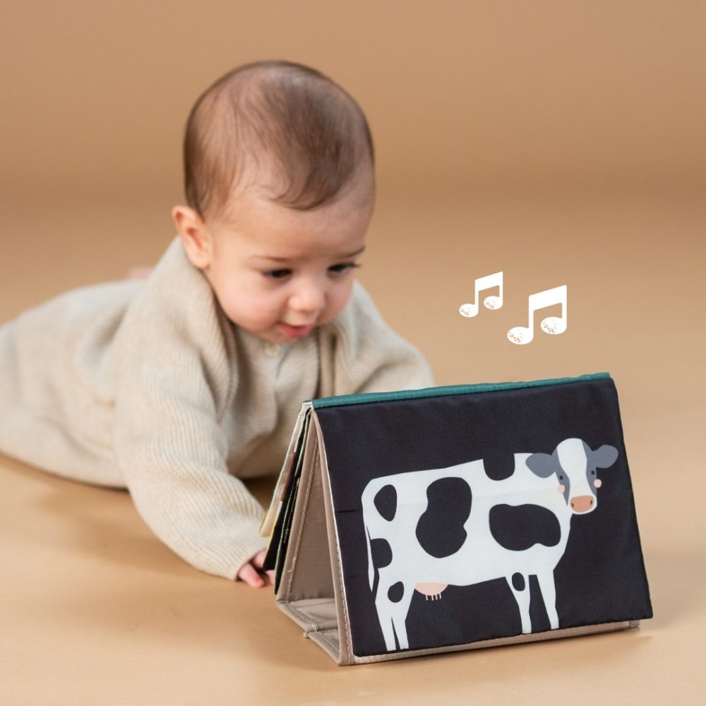 Muzyczna Książeczka Sensoryczna Farma – Zabawka Rozwojowa na Czas na Brzuszku Taf Toys6