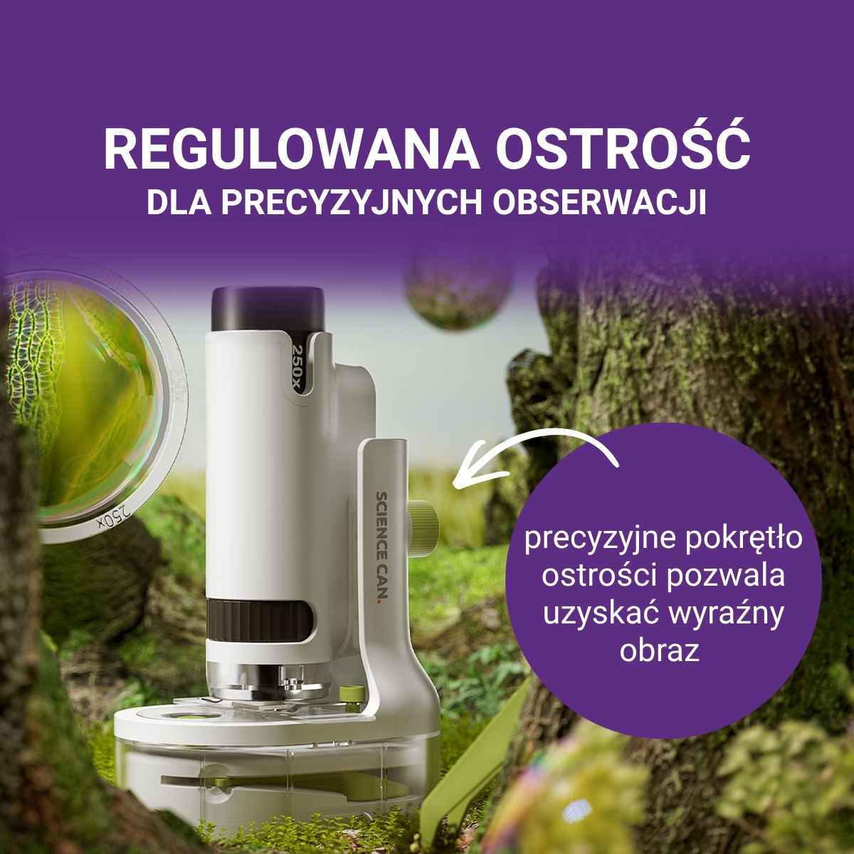 Przenośny Mikroskop Młodego Badacza 250x, 8+ Science Can - obrazek 6