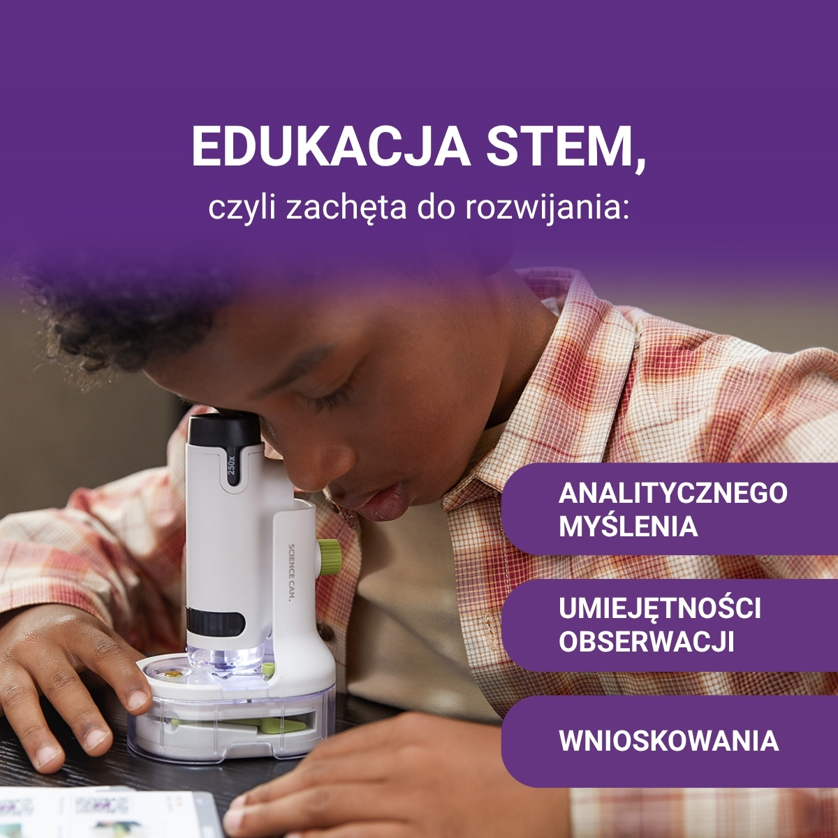 Przenośny Mikroskop Młodego Badacza 250x, 8+ Science Can - obrazek 7