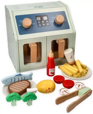 Adam Toys Air Fryer drewniana frytkownica z akcesoriami na baterie