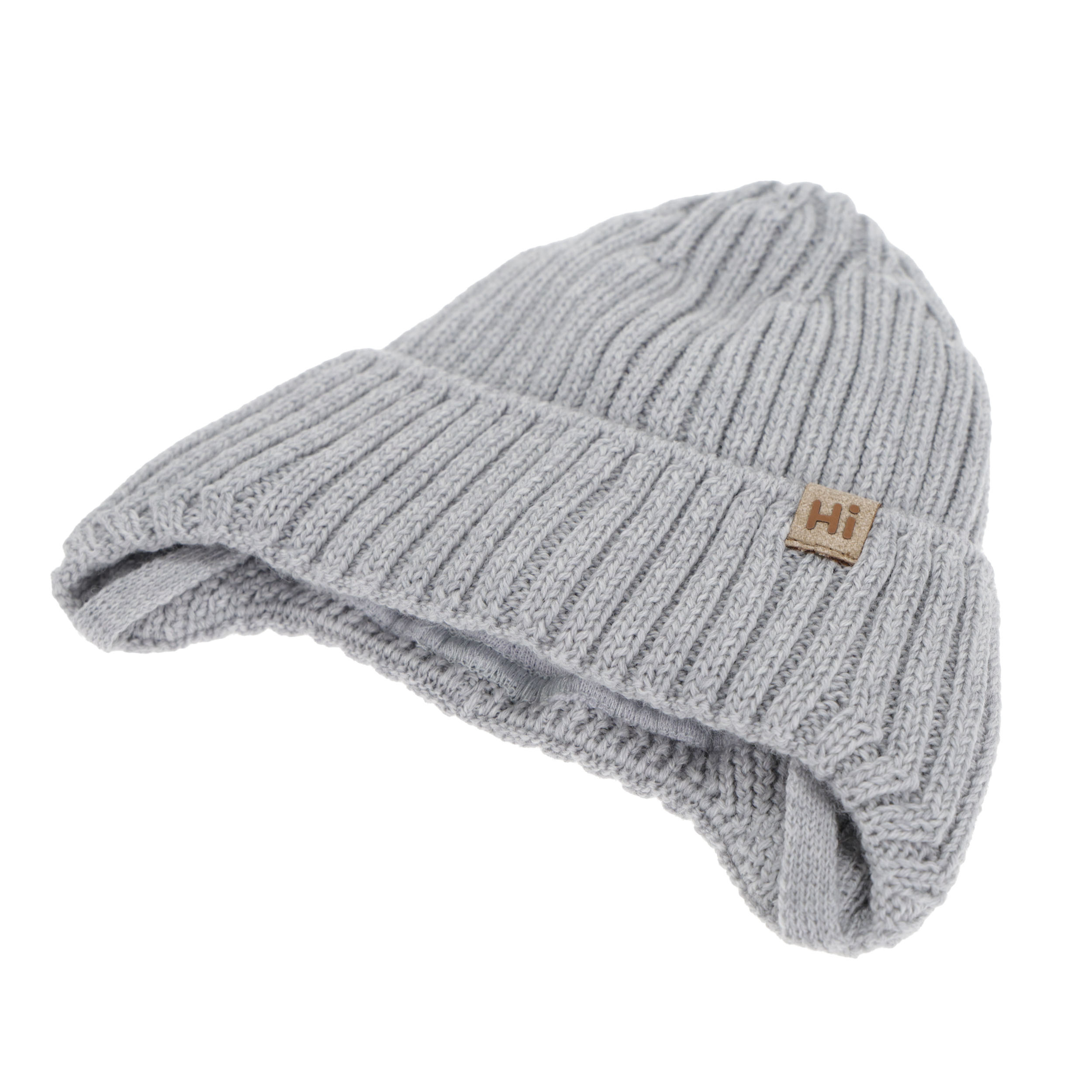 AGBO Czapka zimowa dla chłopca, ciemnobeżowa, 100% wełniana merino, podszyta bawełną Garnet 36-38 - obrazek 3