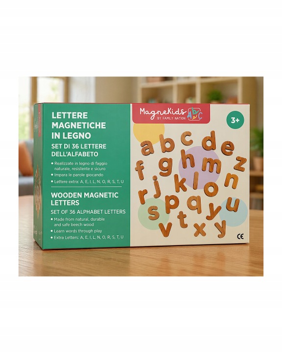 Family Nation MagneKids magnetyczne litery drewniane 36 el. - Wood - obrazek 2
