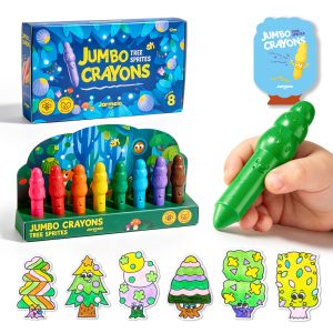 Jarmelo Leśne duszki Jumbo Crayons — wzmocnione, grube kredki z wosku pszczelego, 8 kolorów, 1+