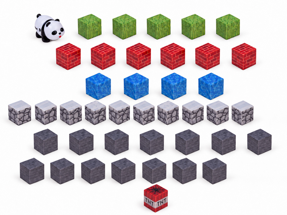 Klocki magnetyczne PANDA - konstrukcyjne sześciany i piksele 41ele ZA6604 - obrazek 5