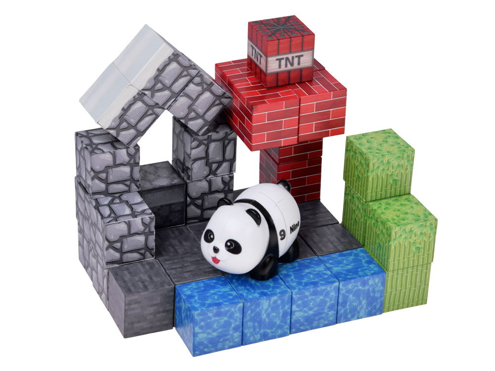 Klocki magnetyczne PANDA - konstrukcyjne sześciany i piksele 41ele ZA6604 - obrazek 6