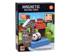 Klocki magnetyczne PANDA - konstrukcyjne sześciany i piksele 41ele ZA6604