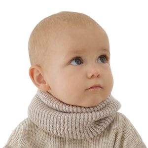 AGBO Komin zimowy dziecięcy, beżowy, 100% wełniany merino Vanilla S