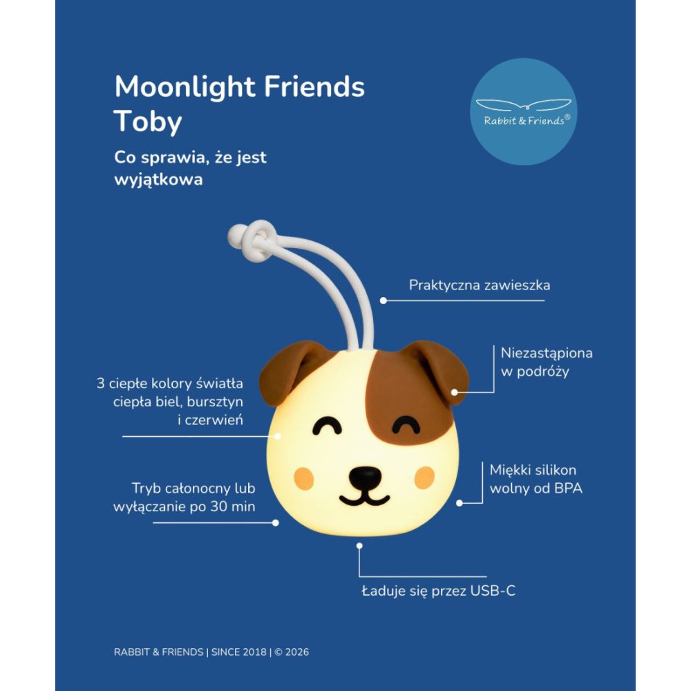 Moonlight Friends - Pies TOBY lampka do zawieszenia2