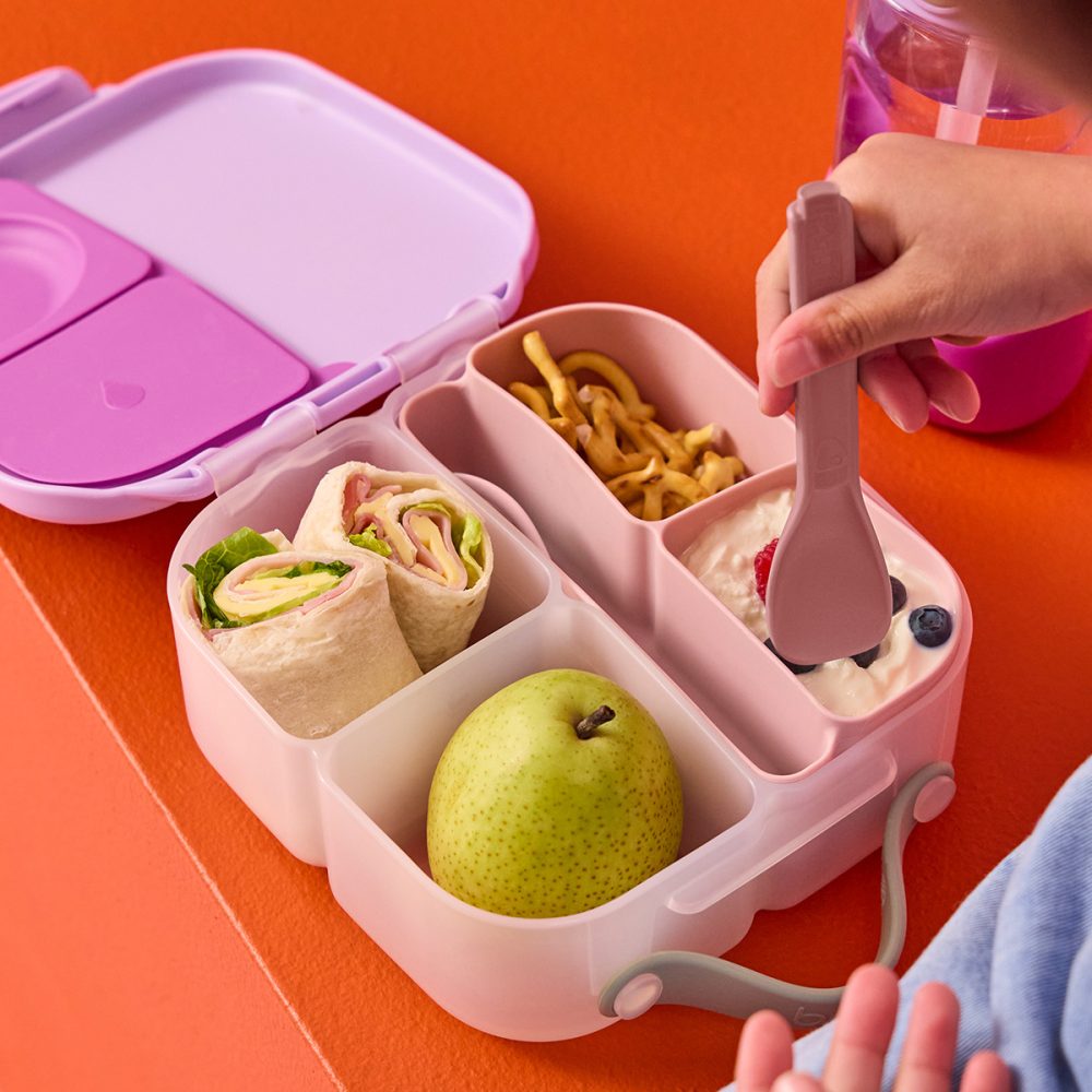 b.box Silikonowy wkład do mini lunchboxa z przegrodą na sztućce Berry1